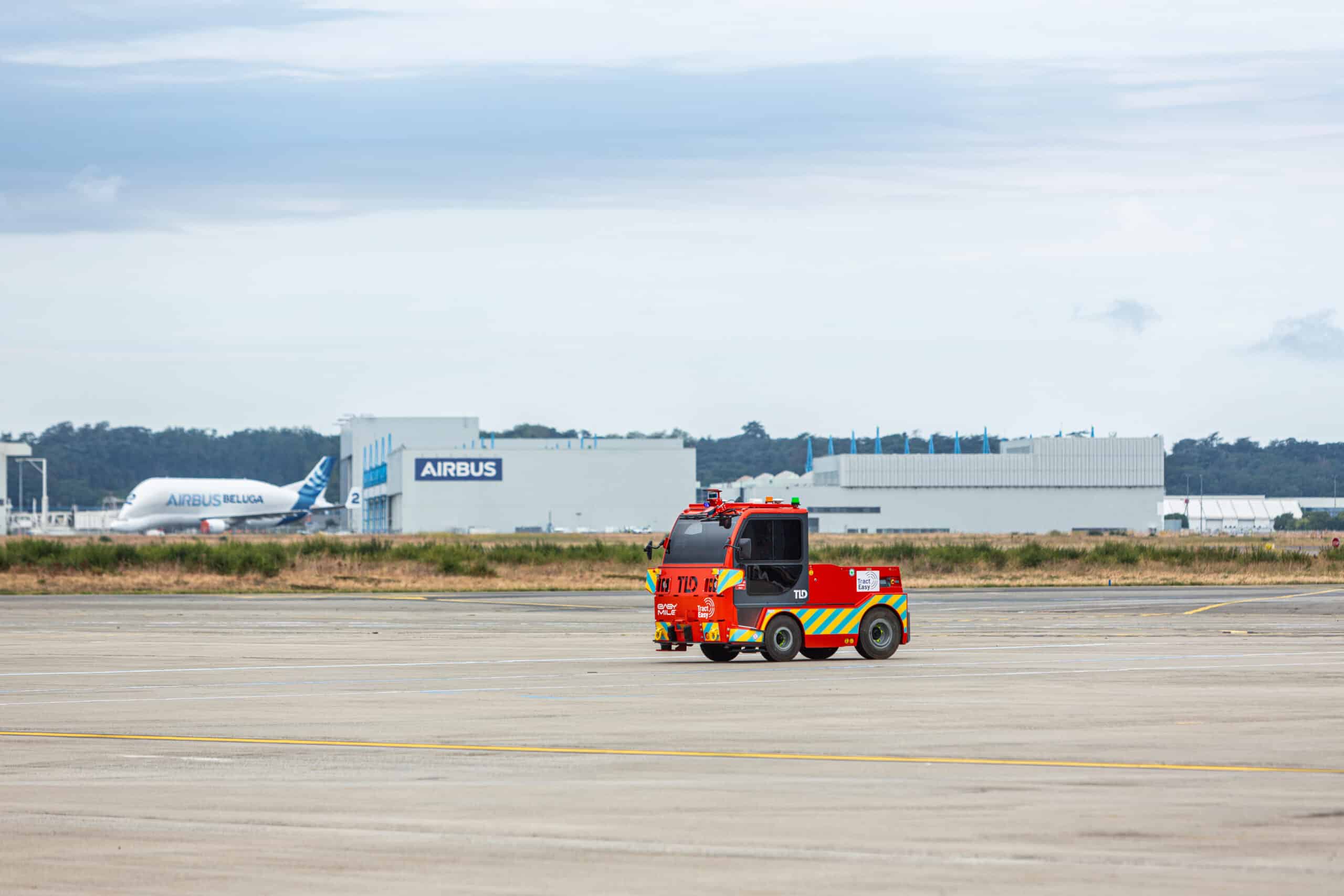 EZTow autonomous tow tractor at Airbus facility